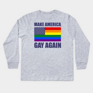 Rainbow LGBTQ American Pride Diversity Flag Kids Long Sleeve T-Shirt